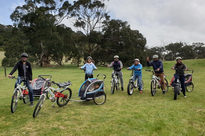 Group of people on their electric bikes
